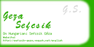 geza sefcsik business card